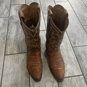 TONY LAMA MENS COWBOY LIZARD SKIN BOOTS